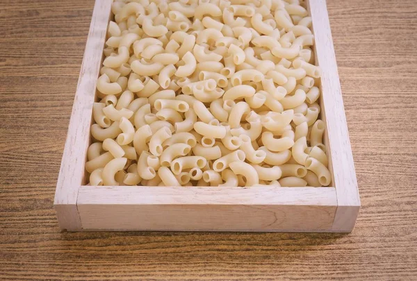 Alimente Bucătării Cot Nefiert Uscat Macaroni Sau Pastele Gomiti Într — Fotografie, imagine de stoc