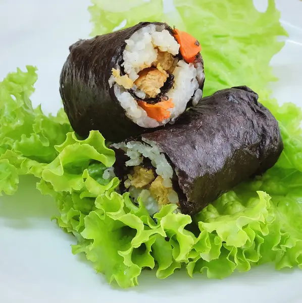 Cocina Japonesa Tradicional Vagetaria Arroz Japonés Maki Sushi Roll Stuff — Foto de Stock