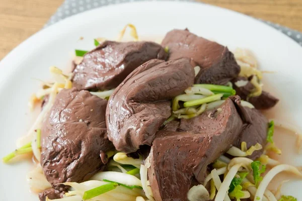 Comida Tradicional Chinesa Prato Broto Feijão Frito Mexido Com Sangue — Fotografia de Stock