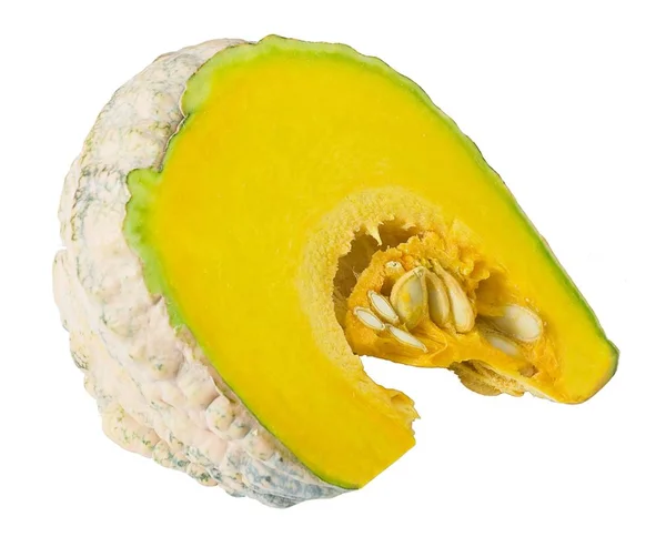 Sebze Işlenmemiş Dilim Kabak Yüksek Vitamin Beyaz Arka Plan Üzerinde — Stok fotoğraf