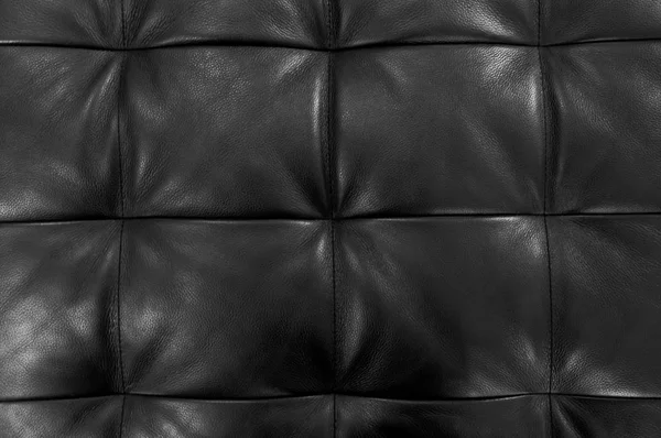Hintergrundmuster Geschlossen Von Abstrakter Textur Eines Luxuriösen Schwarzen Ledersofas Oder — Stockfoto