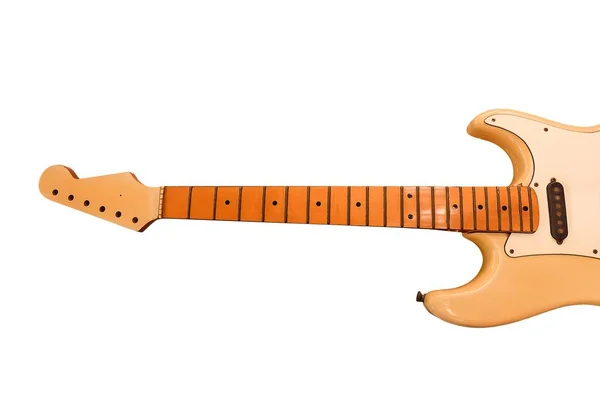 Leeres Griffbrett für die E-Gitarre auf weißem Hintergrund — Stockfoto