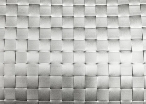 Padrão Fundo Superfície Vime Textura Tecelagem Plástico Prata Tapete Placa — Fotografia de Stock
