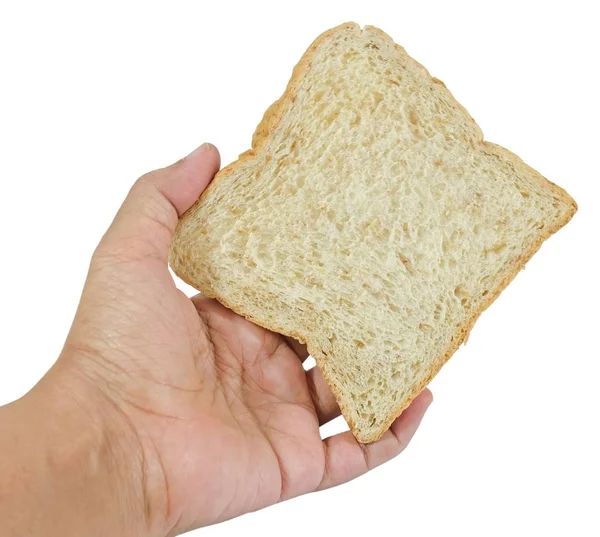 Кухня Еда Руки Проведения Вкусный Домашний Нарезанный Цельный Хлеб Пшеницы — стоковое фото