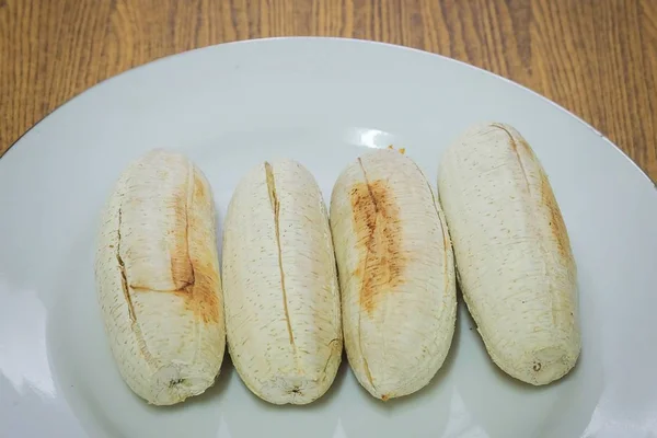 Cozinha Tailandesa Deliciosa Torrada Banana Banana Grelhada Prato Dos Aperitivos — Fotografia de Stock