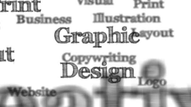 Grafik Design Wörter Hintergrundschleife mit mattem — Stockvideo