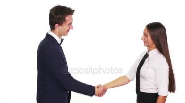 El sıkışan ve eller mutlu açgözlü iş arkadaşları