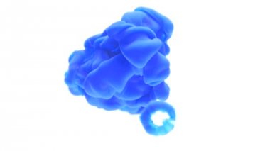 Mavi Kalem boya dökülmesini yuvarlak ve su makro kavramı arka plan şekilleri gibi duman