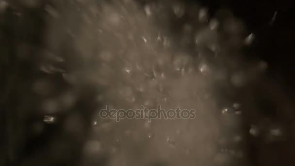 Macro effect of sugar crystals particles falling abstract concept background — Stock Video