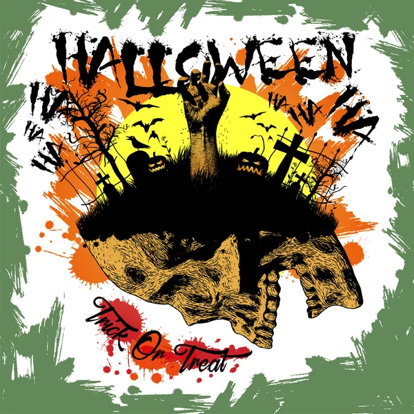 Grunge Halloween illustratie — Stockvector