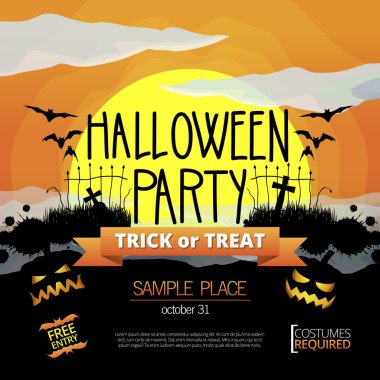 Cadılar Bayramı partisi illüstrasyon