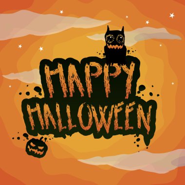 Grunge Cadılar Bayramı illüstrasyon