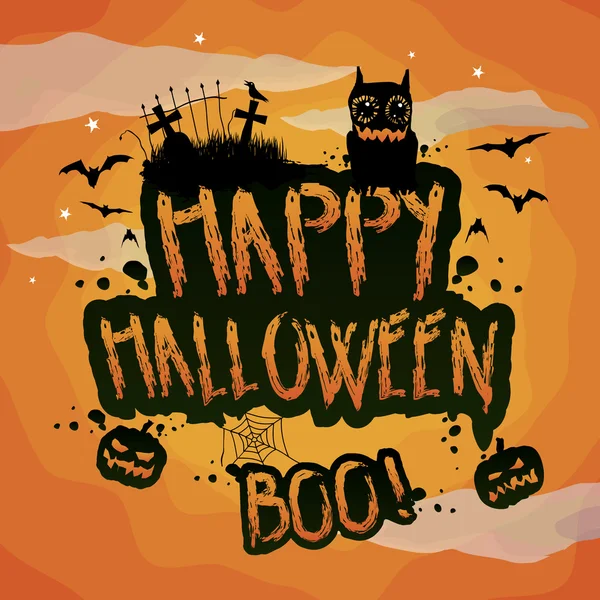 Grunge Halloween illustratie — Stockvector