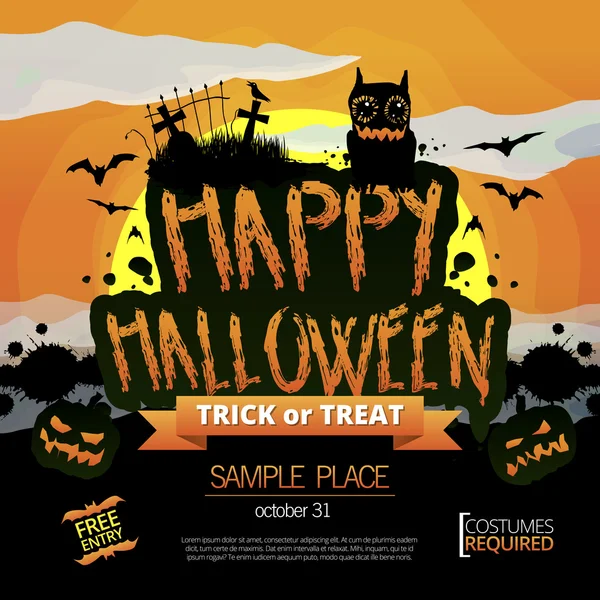 Grunge Halloween illustratie — Stockvector