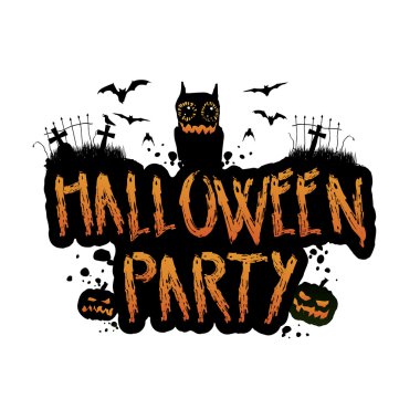 Grunge Cadılar Bayramı illüstrasyon 