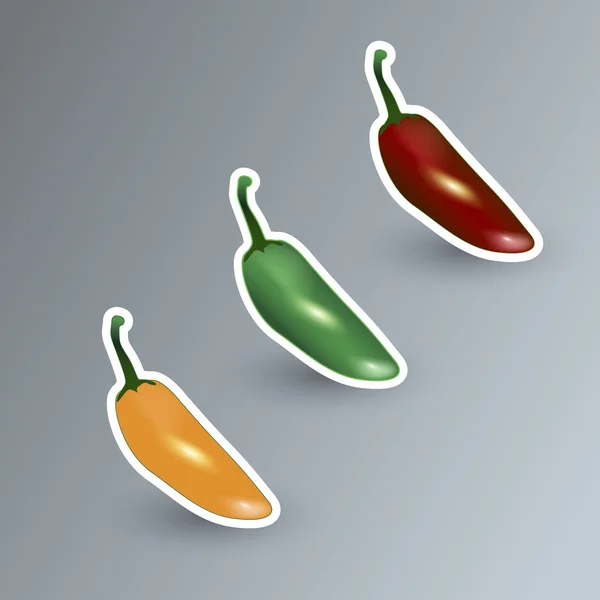 Hot chilli peppers — Stock Vector