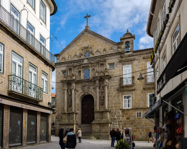 Braga Portugal Maj 2018 Söndag Eftermiddag Nära Kyrkan Misericordia Braga — Stockfoto