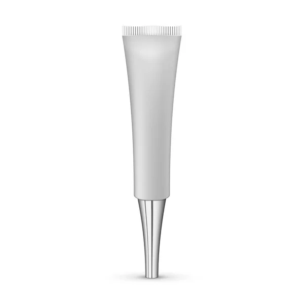 Tube cosmétique blanc blanc blanc paquet de crème ou de gel. 3d blanc réaliste icône emballage cosmétique tubes vides sur fond blanc illustration vectorielle. Emballage en plastique blanc réaliste pour cosmétiques . — Image vectorielle