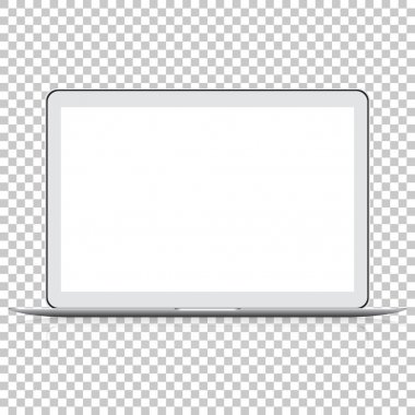 Saydam arka plan üzerinde izole Modern parlak dizüstü.