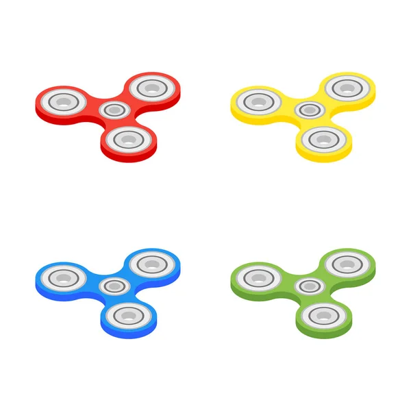 Spinner mão isométrica isolado em fundo branco. Vetor triplo fidget fidget ícone de brinquedo. Ícone de spinner Fidget brinquedo para alívio do estresse e melhoria do período de atenção . —  Vetores de Stock