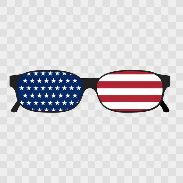Lunettes de soleil avec drapeau des États-Unis d'Amérique. Illustration de lunettes de soleil avec drapeau à l'intérieur - États-Unis . — Image vectorielle