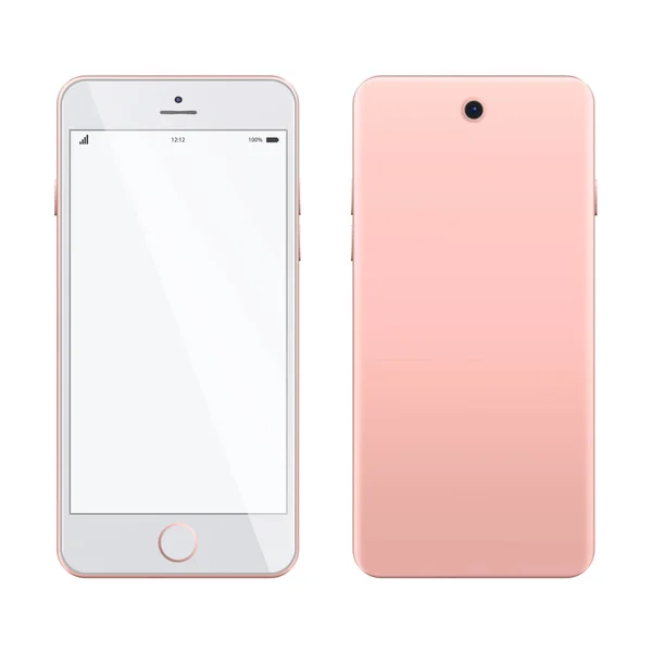 Modélisation smartphone rose sur fond blanc . — Photo