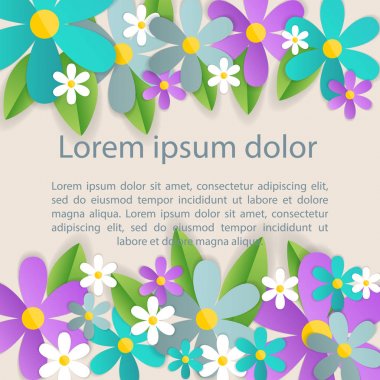 Romantik poster çerçeve dekorasyon Kalpler, çiçekler ve mutlu Sevgililer günü tebrik kartı veya düğün davetiyesi için çerçeve.