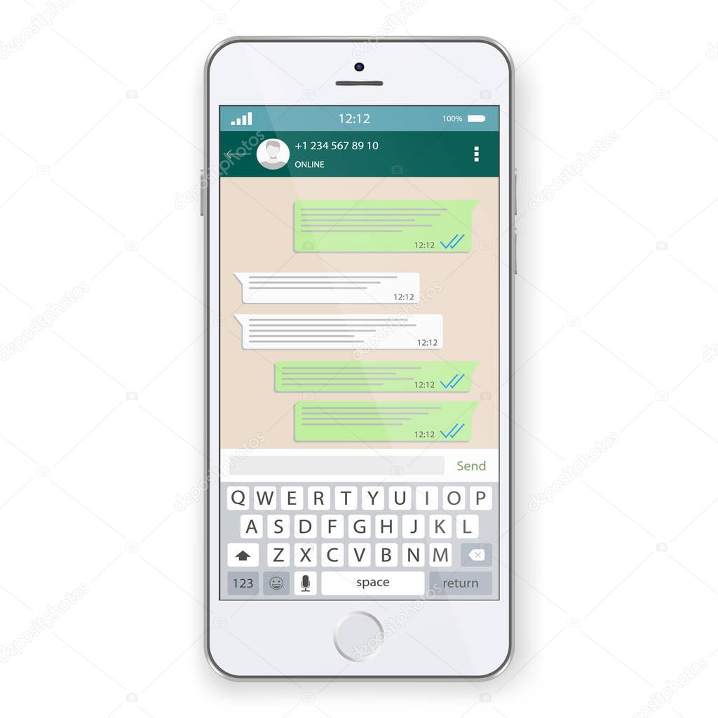 Social network concept. Blank template. Chatting and messaging.