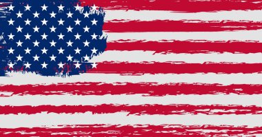 Grunge tarzı özgün renklerine ve oranlar ile Amerika Birleşik Devletleri bayrağı.