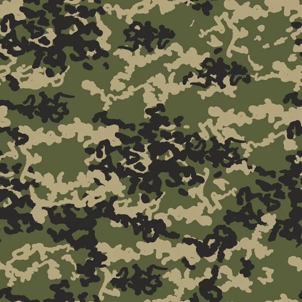 Textura camuflagem militar repete exército sem costura caça verde — Vetor de Stock