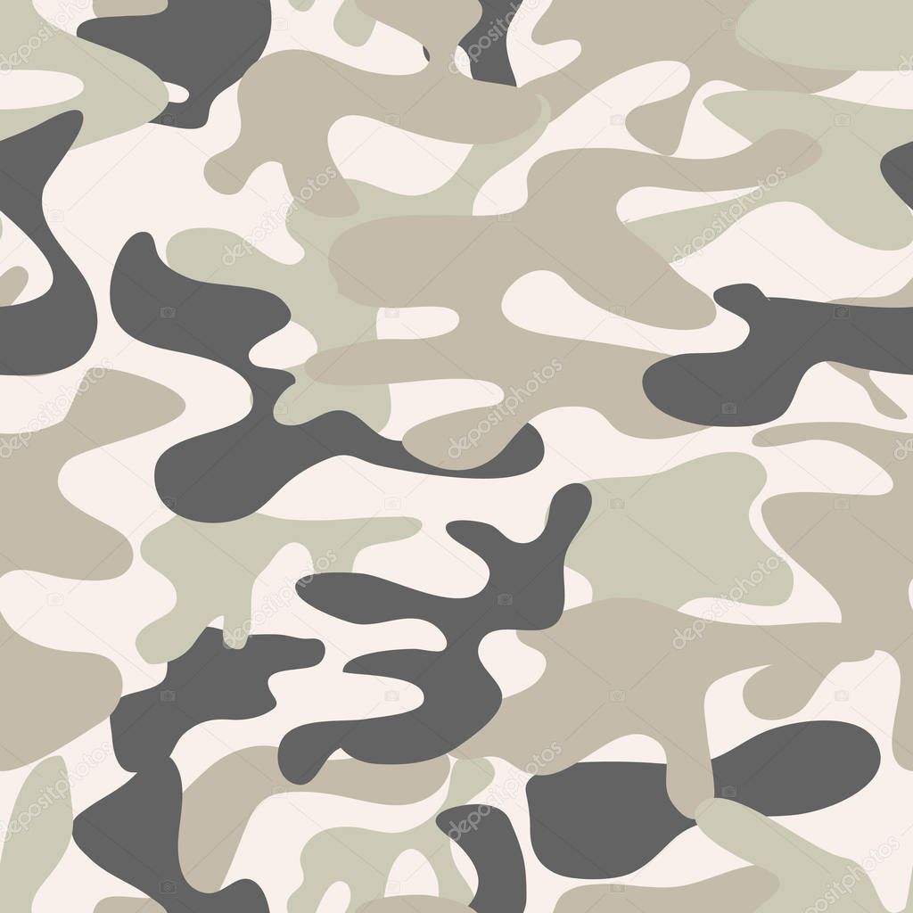 Seamless camouflage pattern. Khaki texture, vector illustration. 