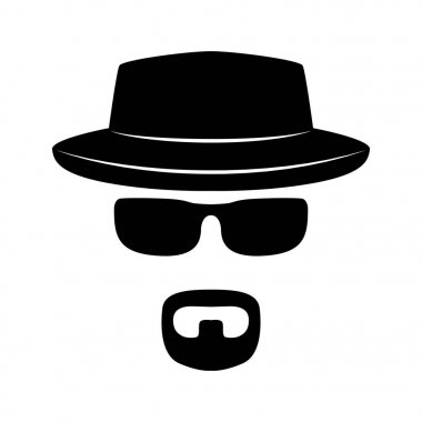 Aracısı simgesini. Güneş gözlüğü casus. Şapka ve gözlük. 