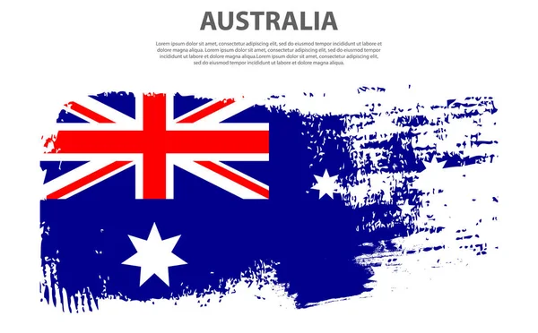 Bandera de Australia, fondo de pincelada — Vector de stock
