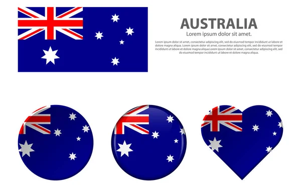 Vector Bandera de Australia y conjunto de iconos — Vector de stock