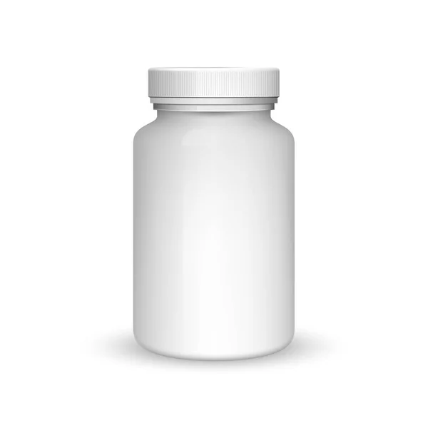 Realistic vector 3d blank plastic medicine bottle — Stock Vector