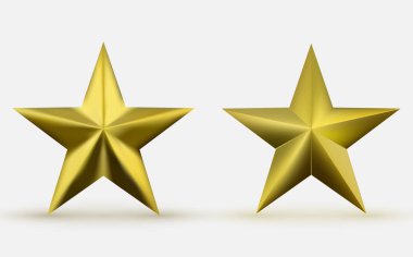 İki gerçekçi Metalik altın yıldız