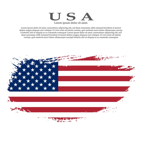 Grunge amerikai zászló.Vector zászló USA. — Stock Vector