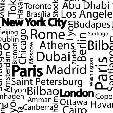 Dünya seamless modeli şehirleri.