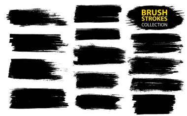 Vektör büyük farklı grunge fırça darbeleri ayarla.