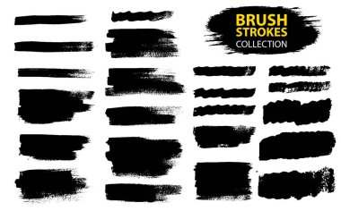 Vektör büyük farklı grunge fırça darbeleri ayarla.
