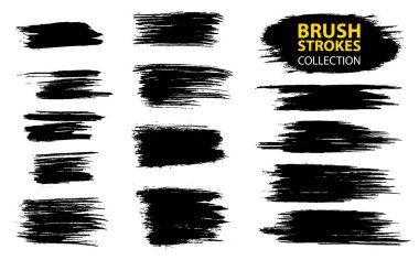 Vektör büyük farklı grunge fırça darbeleri ayarla.