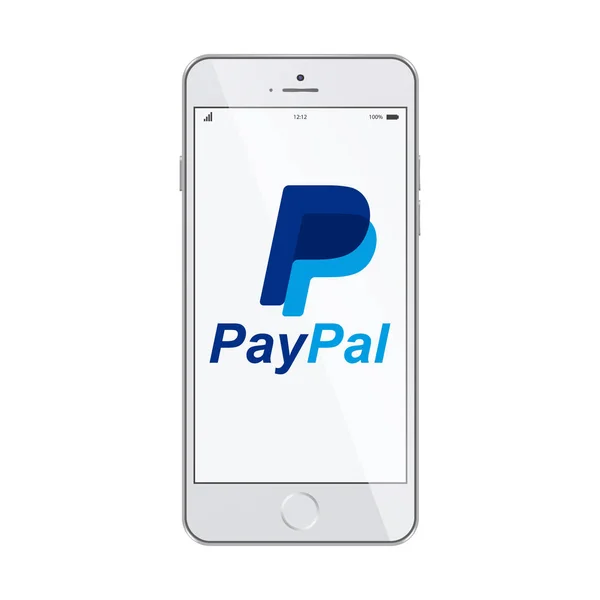San Petersburgo, Rusia - 25 de febrero de 2018: logotipo de Paypal en la pantalla del teléfono inteligente — Vector de stock