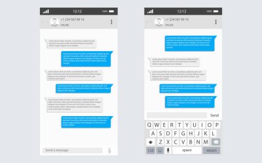 Sosyal ağ Messenger kavramı çerçeve vektör çizim