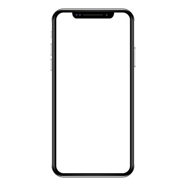 Modern beyaz dokunmatik ekran cep telefonu tablet smartphone üzerinde ışık arka plan izole. Boş ekran