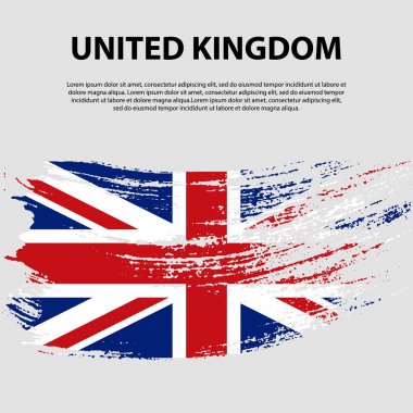 Amerika İngiltere Büyük Britanya ve Kuzey İrlanda, fırça konturu arka plan bayrak. İngiltere bayrağı.