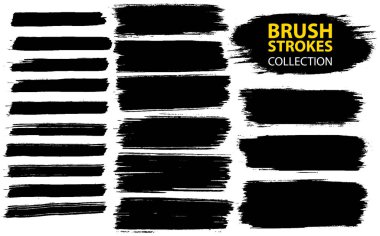 Vektör büyük farklı grunge fırça darbeleri ayarla.