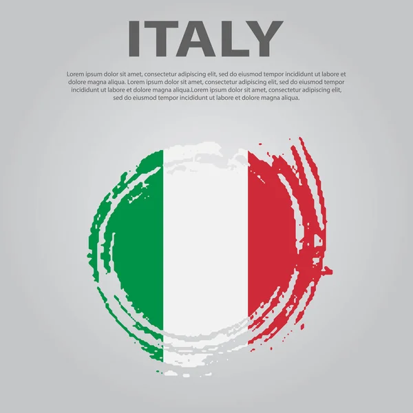 Bandera italiana. Bandera de Italia, fondo de pincelada . — Archivo Imágenes Vectoriales