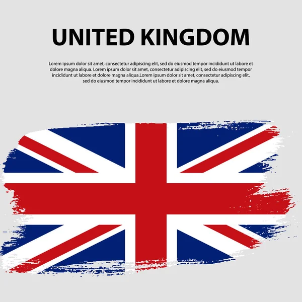 Bandera del Reino Unido de Gran Bretaña e Irlanda del Norte, fondo de pincelada. Bandera del Reino Unido . — Vector de stock