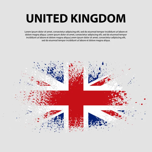 Σημαία από το Ηνωμένο Βασίλειο της Μεγάλης Βρετανίας και Βορείου Ιρλανδίας, φόντο περιγράμματος πινέλου. Σημαία του Ηνωμένου Βασιλείου. — Διανυσματικό Αρχείο