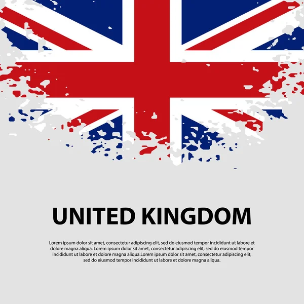 Bandeira do Reino Unido da Grã-Bretanha e Irlanda do Norte, fundo pincel. Bandeira do Reino Unido . — Vetor de Stock